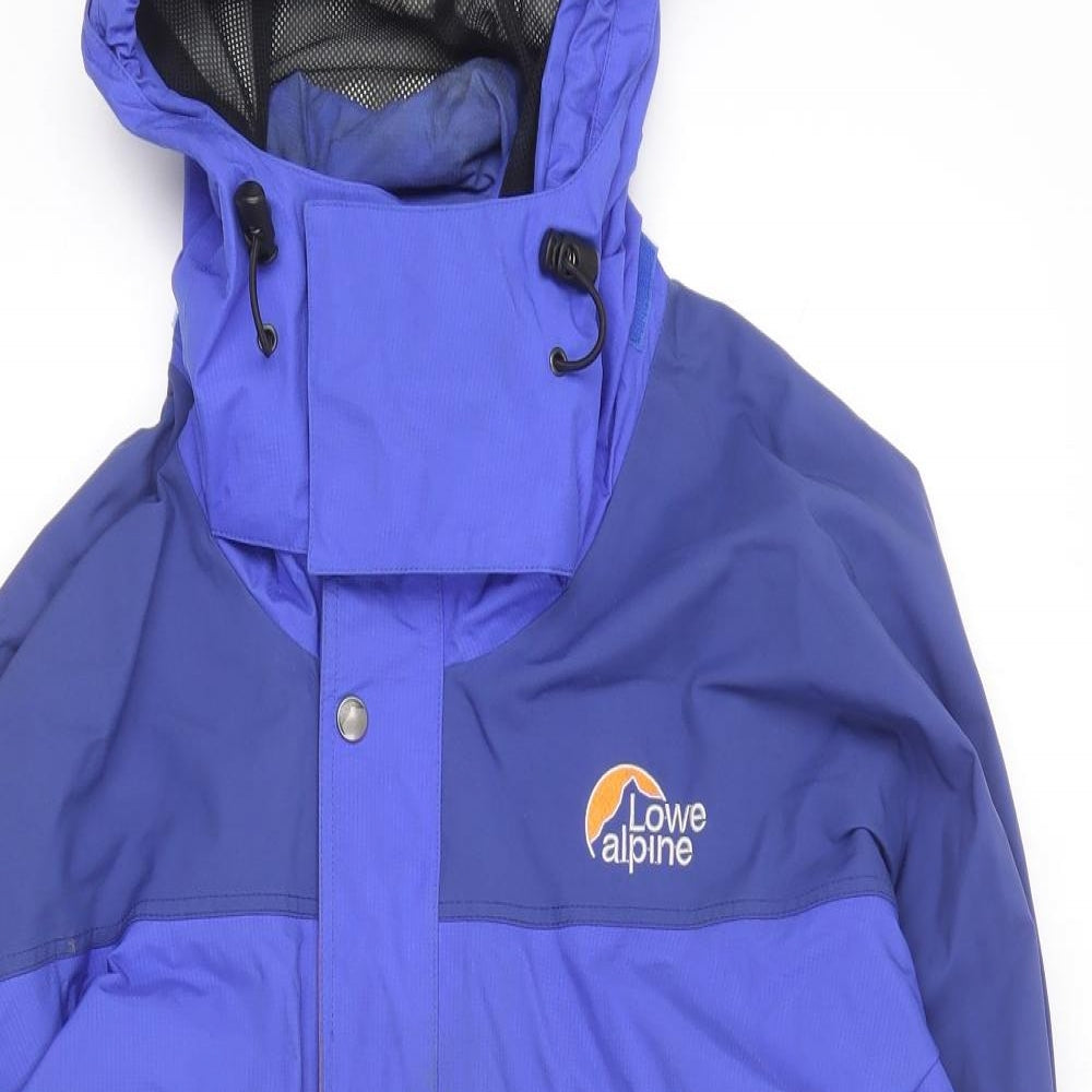 Lowe Alpine Mens Blue Rain Coat Coat Size M Zip