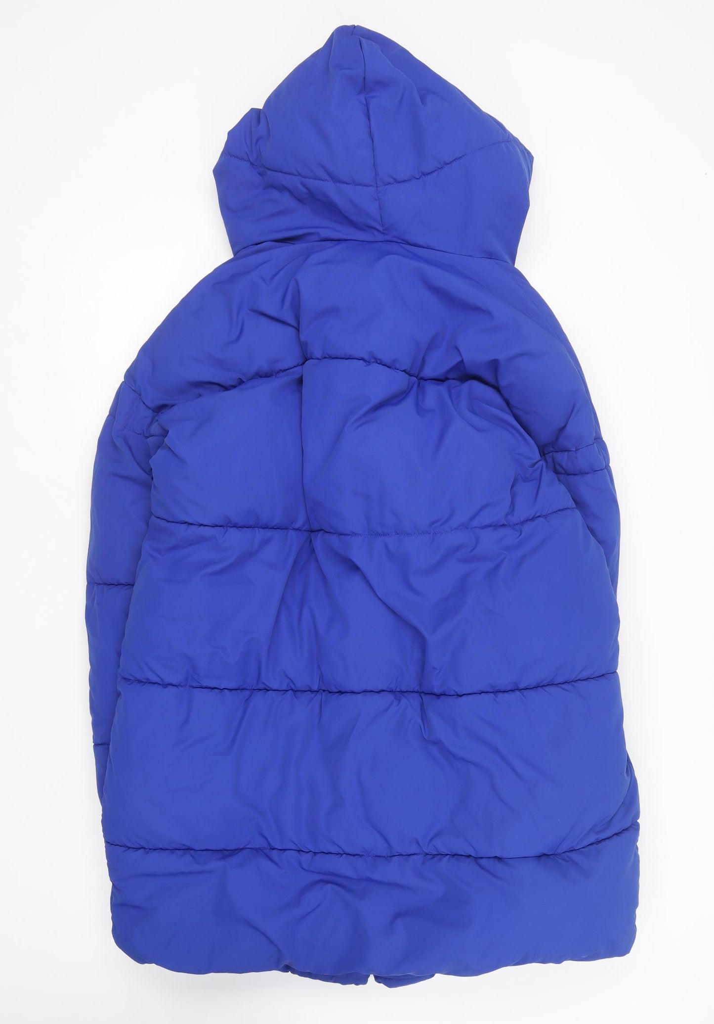H&M Womens Blue Puffer Jacket Coat Size 6 Zip