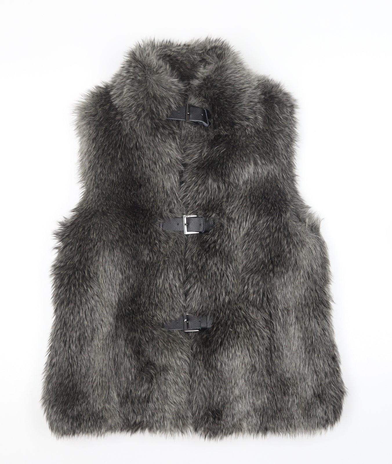 Mini velvet Womens Grey Gilet Jacket Size 10 Buckle