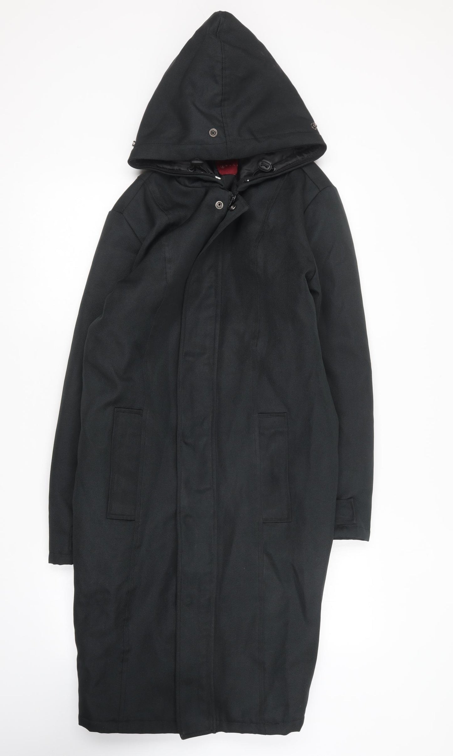 Yes! Miss Womens Black Rain Coat Coat Size S Zip