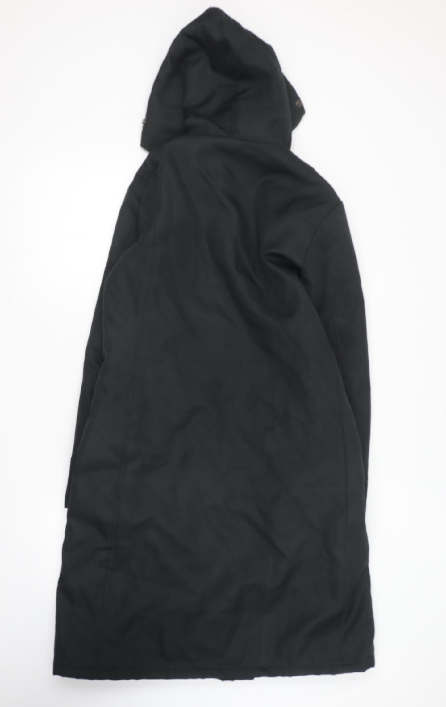 Yes! Miss Womens Black Rain Coat Coat Size S Zip