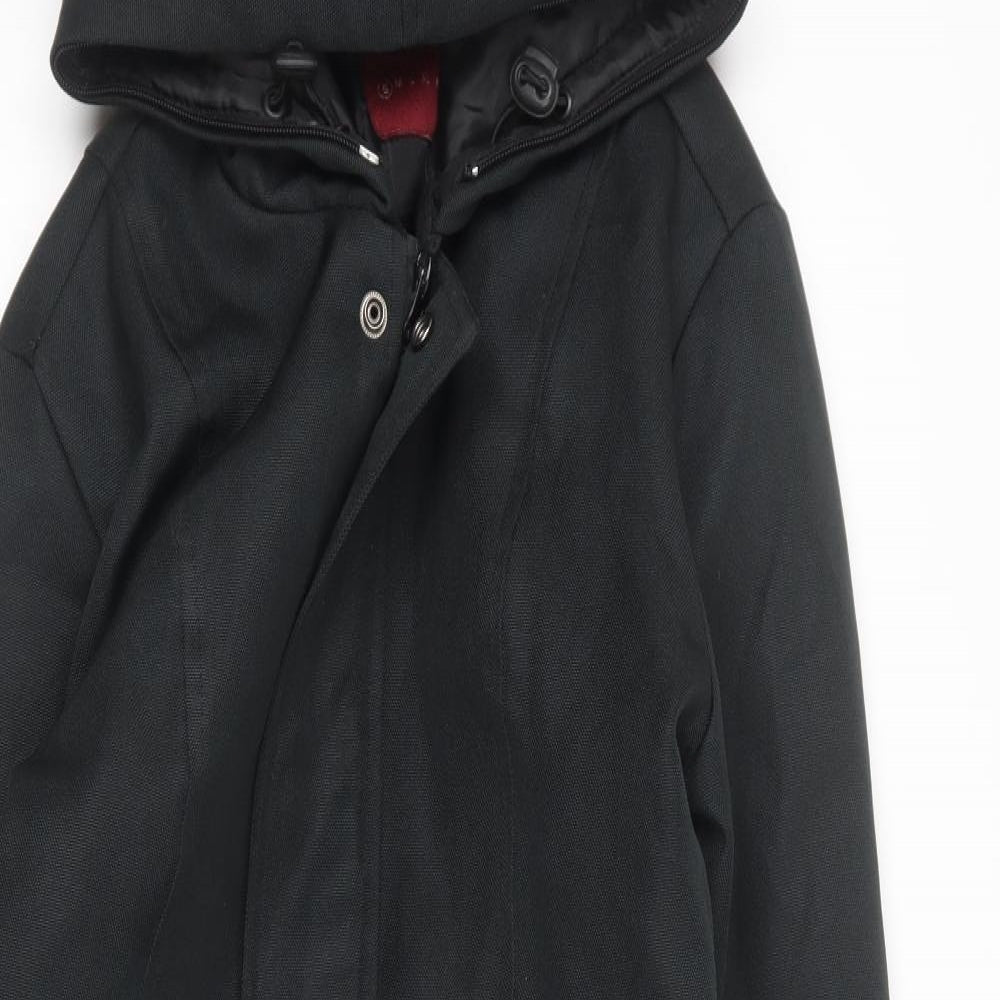 Yes! Miss Womens Black Rain Coat Coat Size S Zip