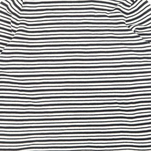 Debenhams Womens Black Round Neck Striped Viscose Pullover Jumper Size 12