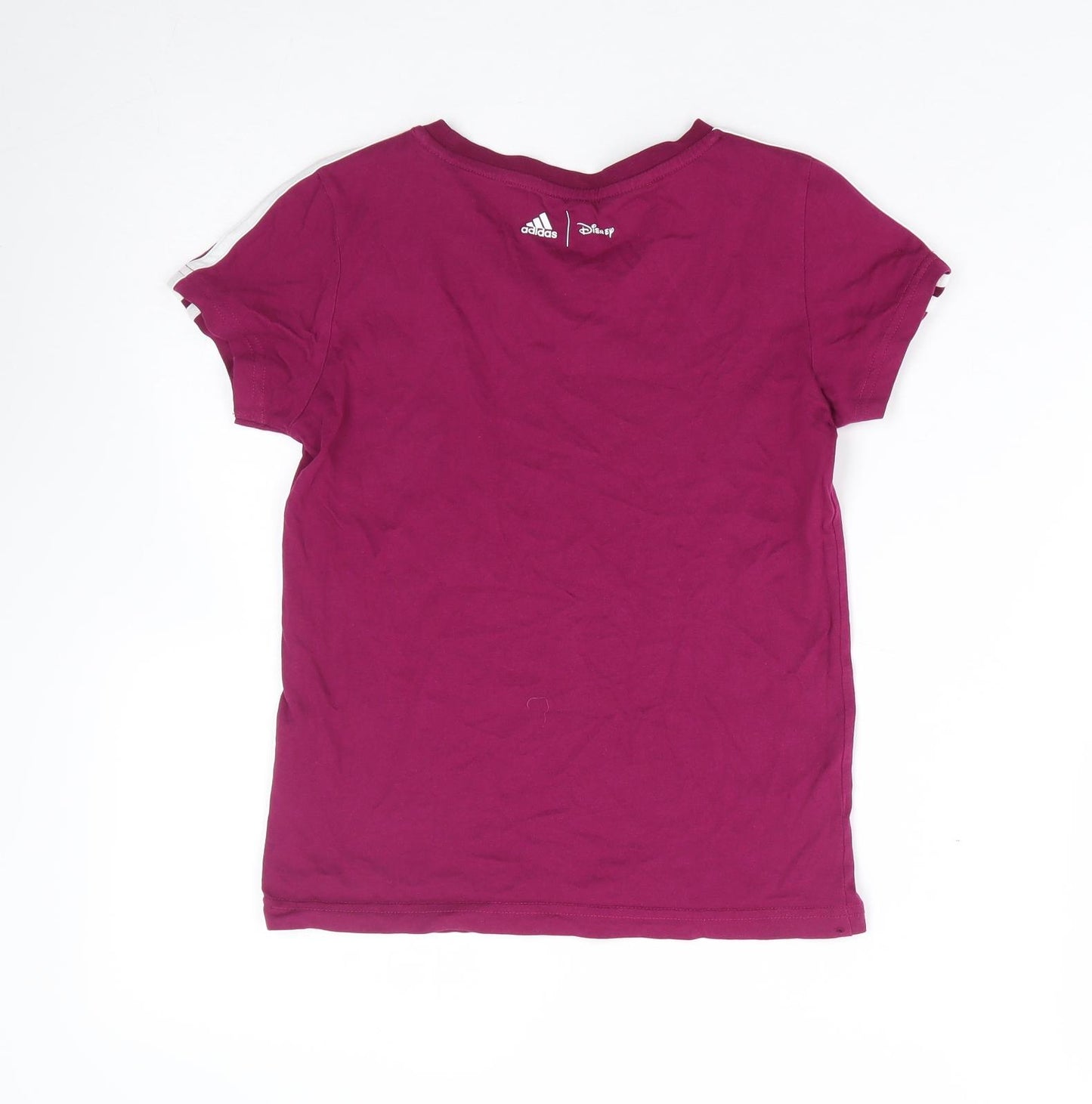 Adidias Girls Purple 100% Cotton Jersey T-Shirt Size 9-10 Years Round Neck Pullover - Disney Princess