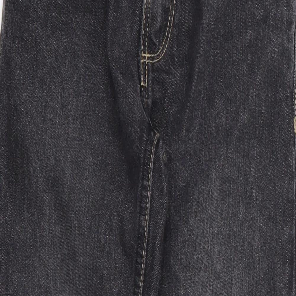 TU Boys Black 100% Cotton Straight Jeans Size 5 Years Regular Zip