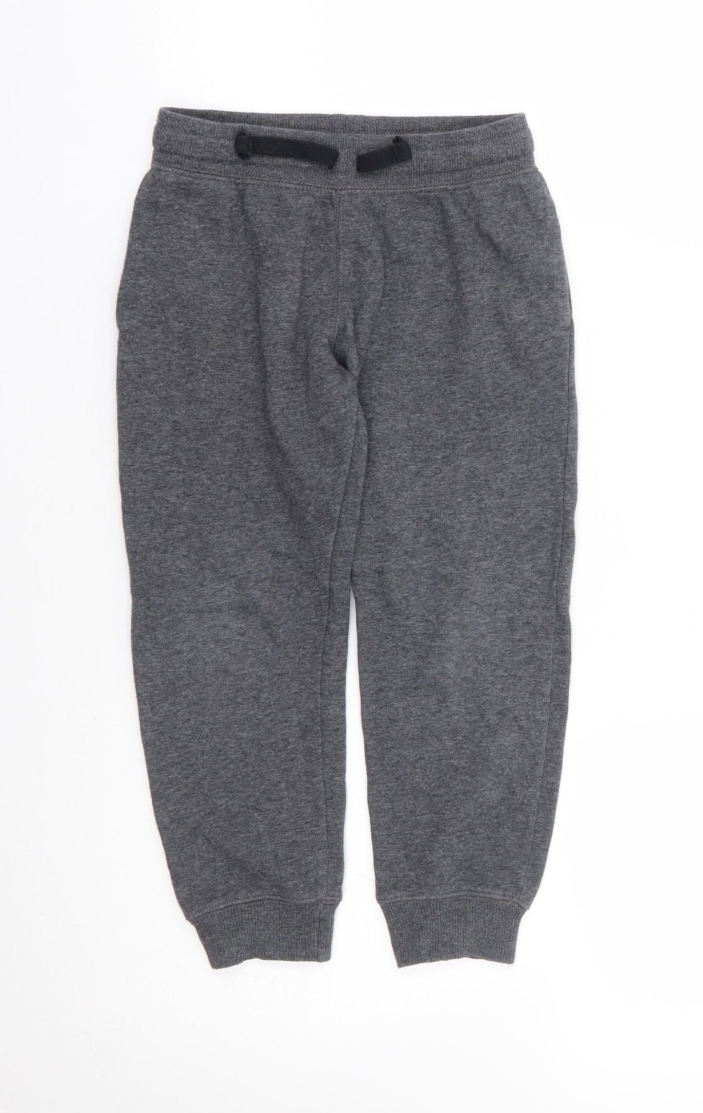 H&M Boys Grey Cotton Jogger Trousers Size 6 Years Regular Drawstring