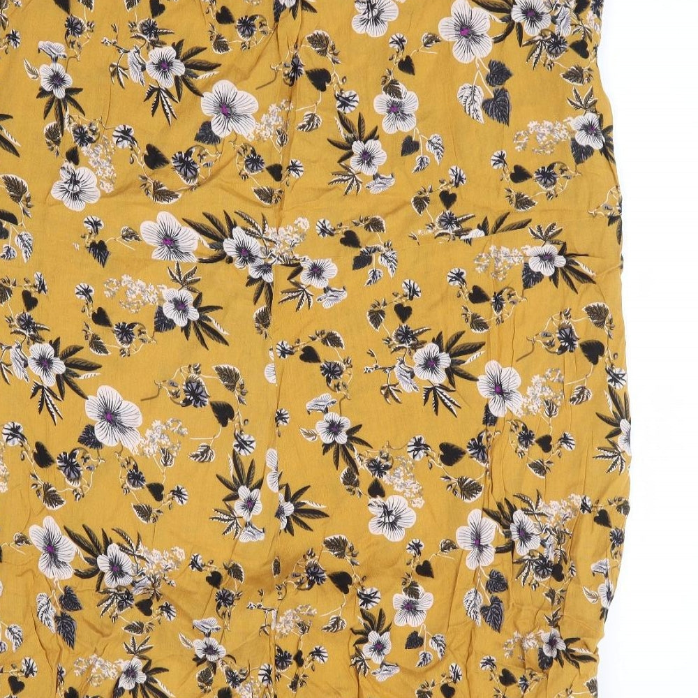 Joe Browns Womens Yellow Floral Polyester A-Line Size XL Round Neck Zip