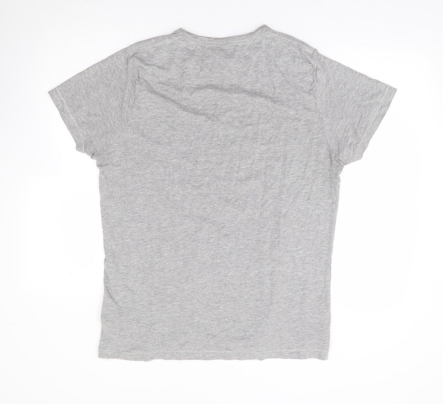 French Connection Womens Grey Cotton Basic T-Shirt Size XL Crew Neck