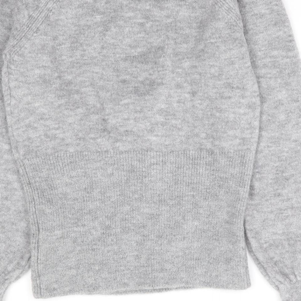 Primark Womens Grey V-Neck Modacrylic Pullover Jumper Size 10