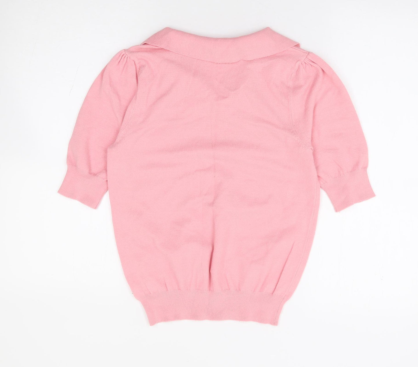 F&F Womens Pink Collared Viscose Pullover Jumper Size 10