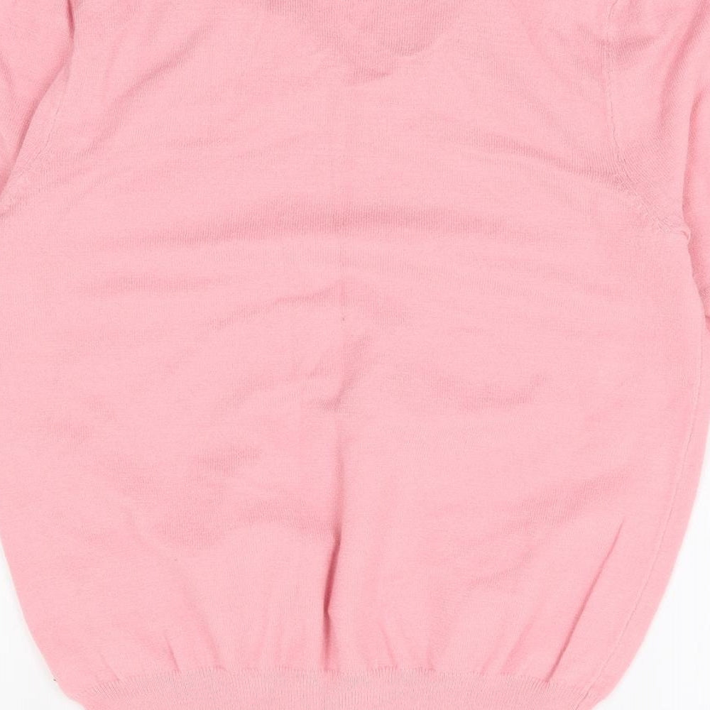 F&F Womens Pink Collared Viscose Pullover Jumper Size 10