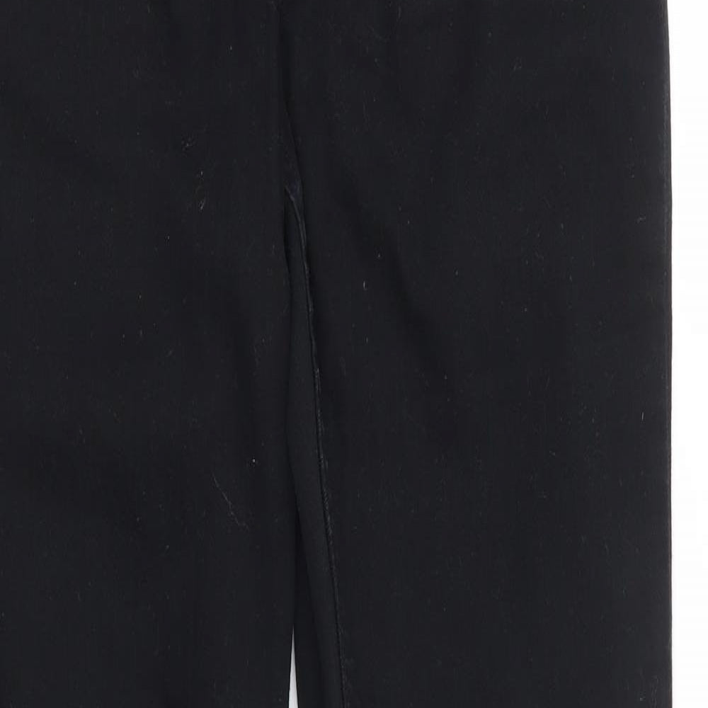 NEXT Womens Black Cotton Bootcut Jeans Size 10 L29 in Regular Zip