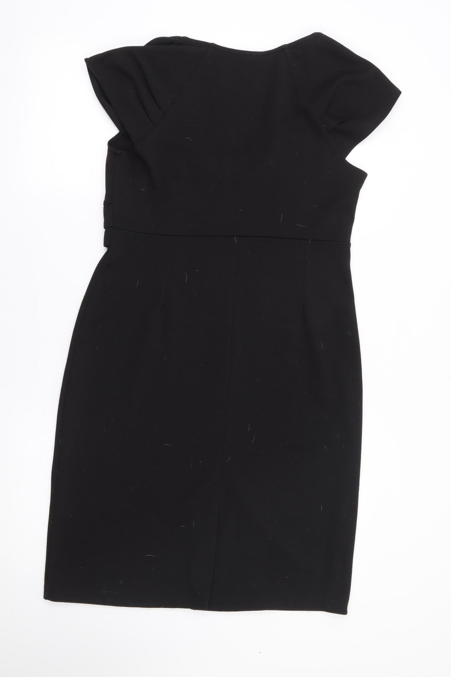 Wallis Womens Black Polyester Pencil Dress Size 12 Sweetheart Zip