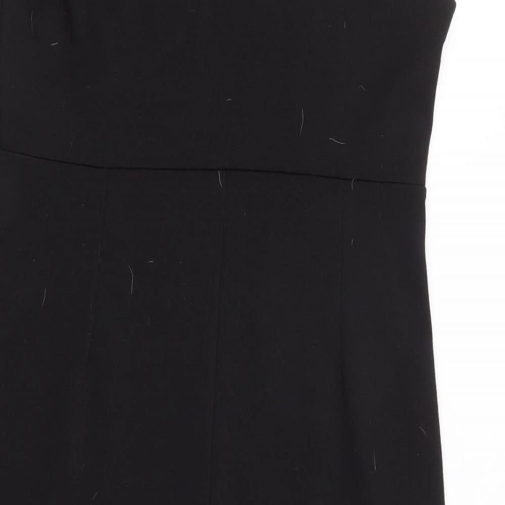 Wallis Womens Black Polyester Pencil Dress Size 12 Sweetheart Zip