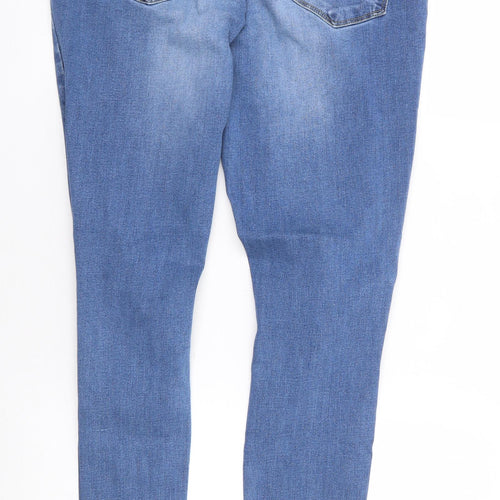 F&F Womens Blue Cotton Skinny Jeans Size 32 L31 in Regular Zip