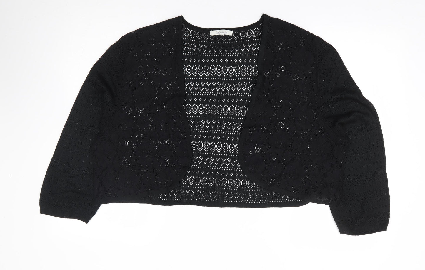 Peacocks Womens Black V-Neck Polyester Shrug Jumper Size XL
