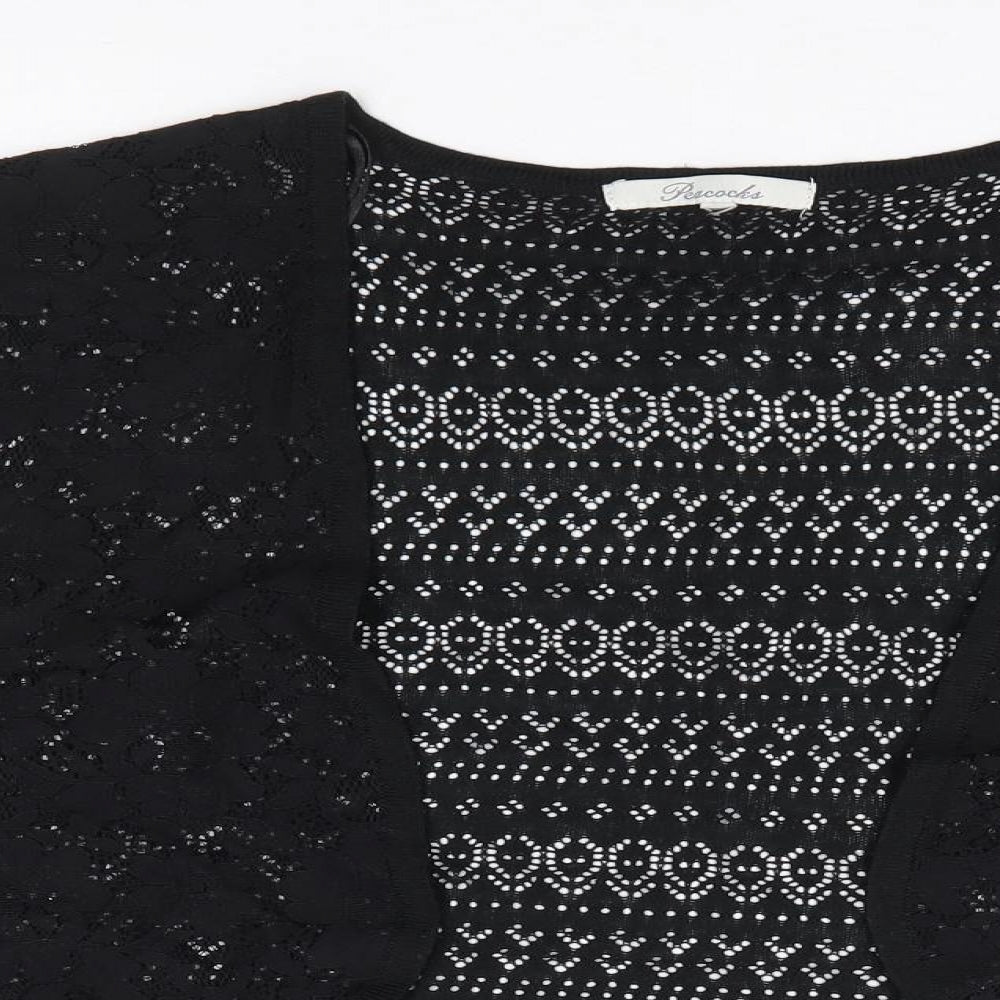 Peacocks Womens Black V-Neck Polyester Shrug Jumper Size XL