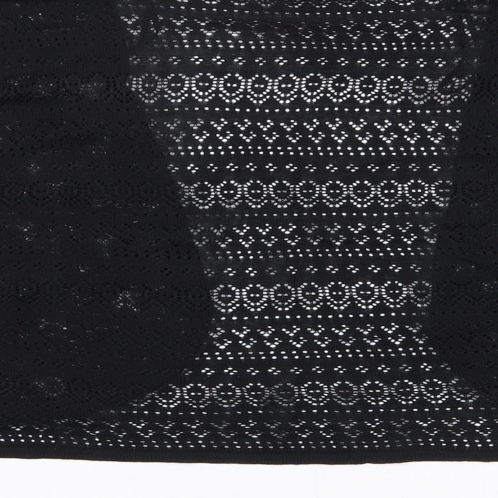 Peacocks Womens Black V-Neck Polyester Shrug Jumper Size XL