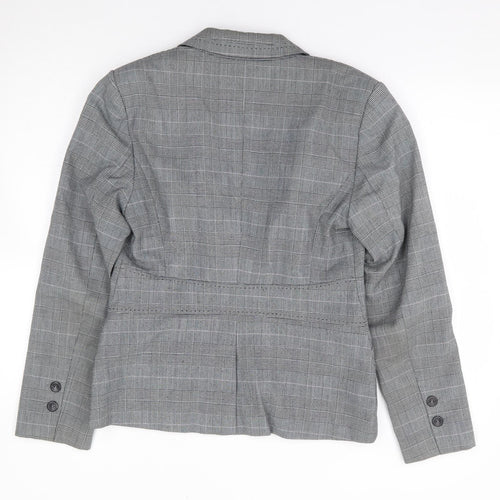 NEXT Womens Grey Check Polyester Jacket Suit Jacket Size 12