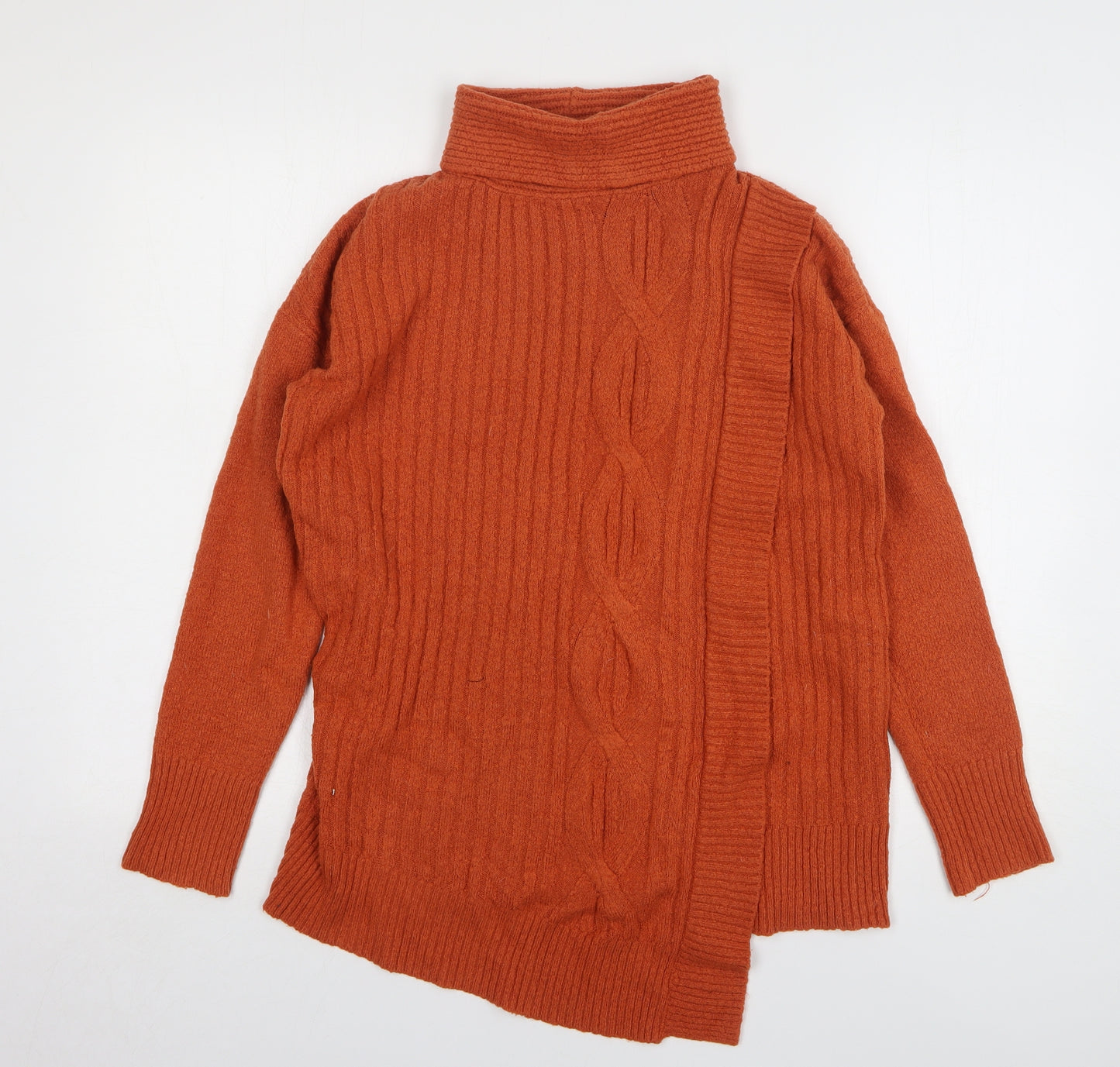 Wallis Womens Orange Roll Neck Acrylic Pullover Jumper Size S