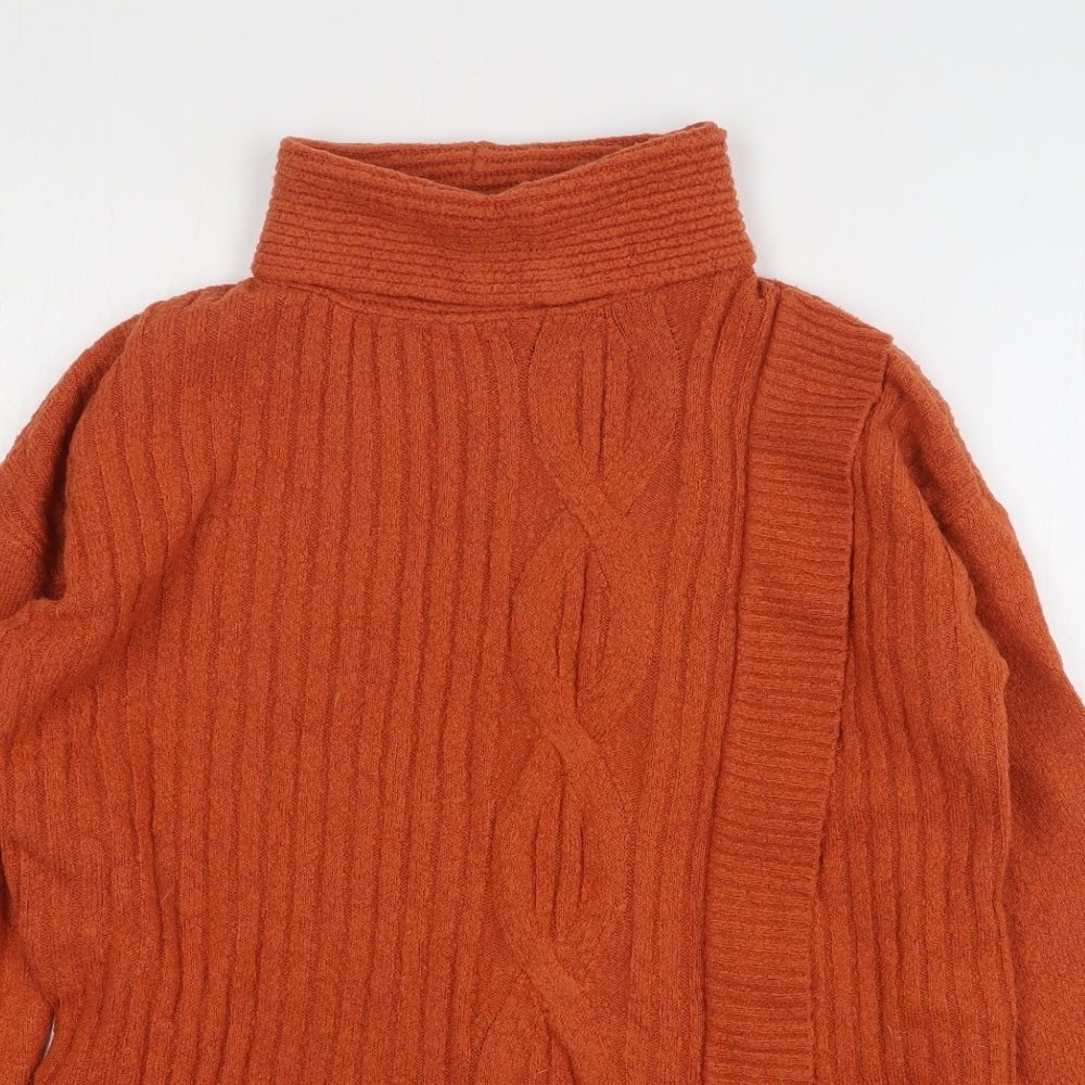 Wallis Womens Orange Roll Neck Acrylic Pullover Jumper Size S