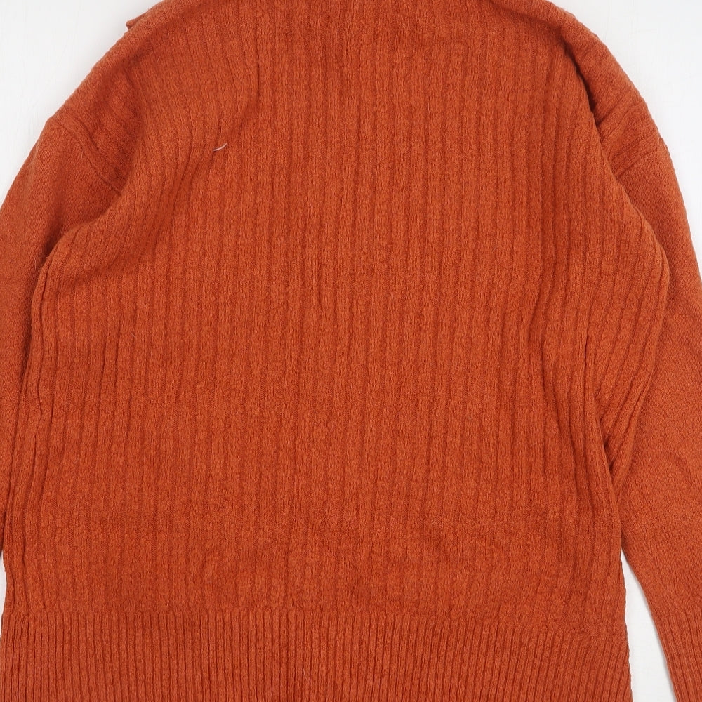 Wallis Womens Orange Roll Neck Acrylic Pullover Jumper Size S