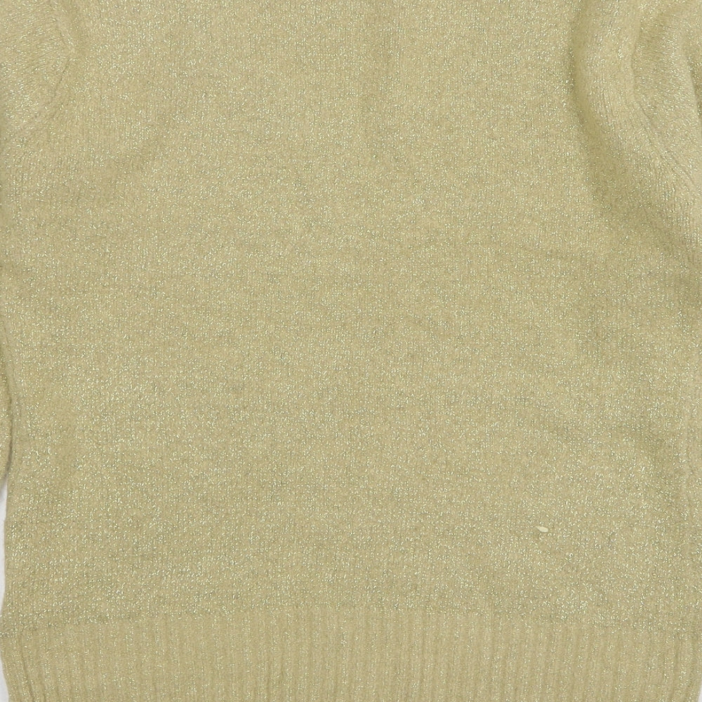Anita Womens Beige Scoop Neck Acrylic Pullover Jumper Size L