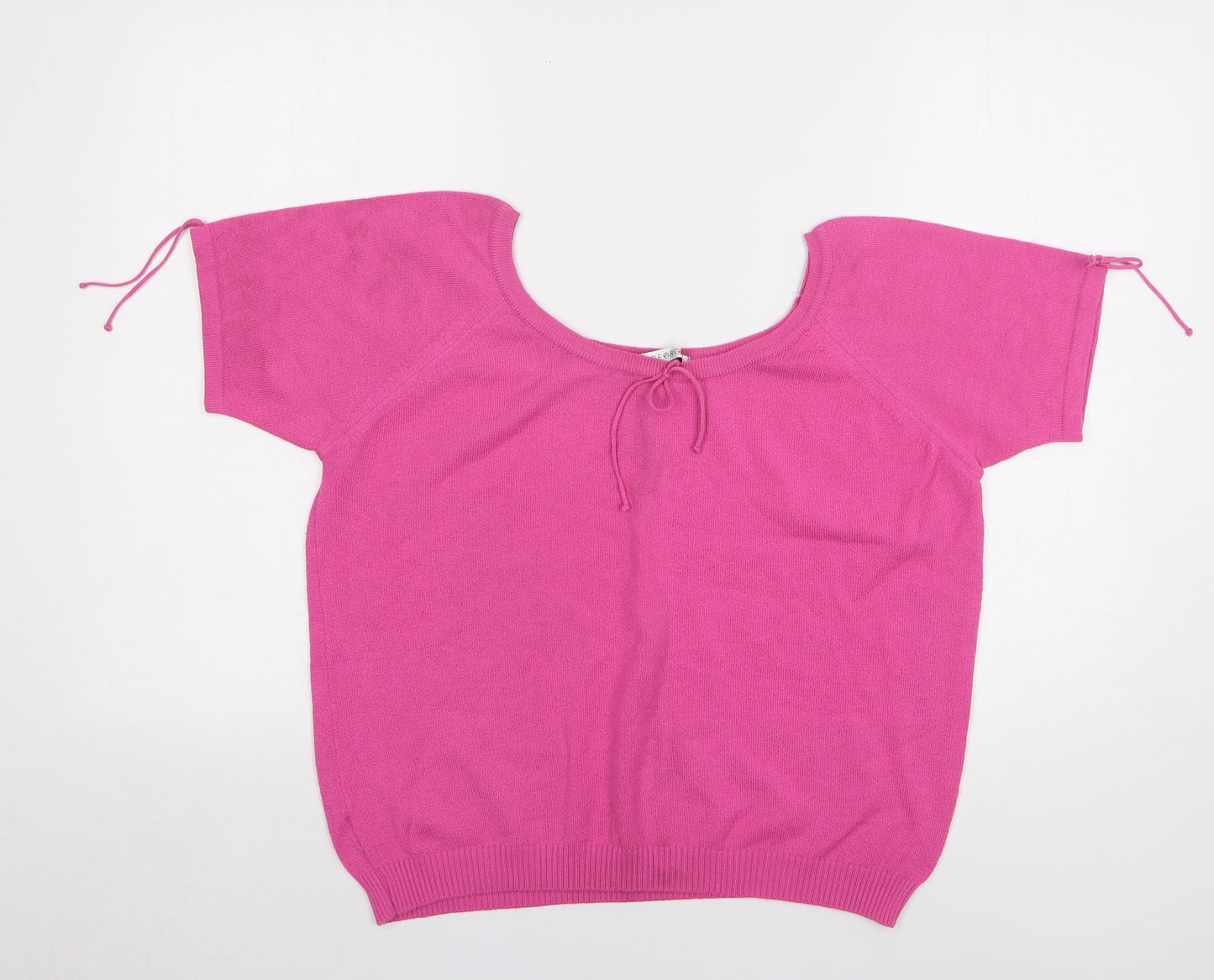 George Womens Pink Round Neck Acrylic Pullover Jumper Size 18