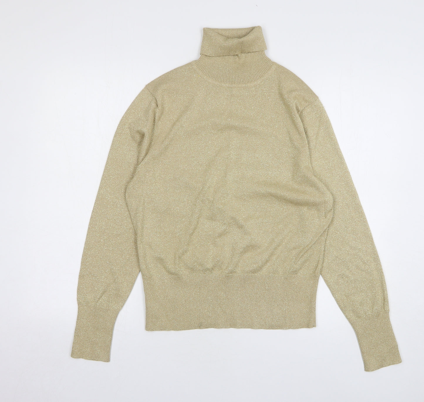 Amatanto Womens Beige Roll Neck Viscose Pullover Jumper Size 18