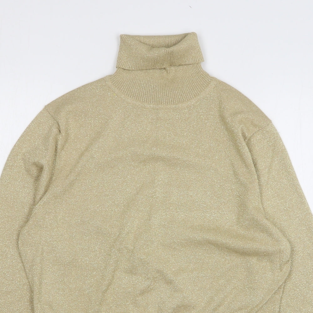 Amatanto Womens Beige Roll Neck Viscose Pullover Jumper Size 18