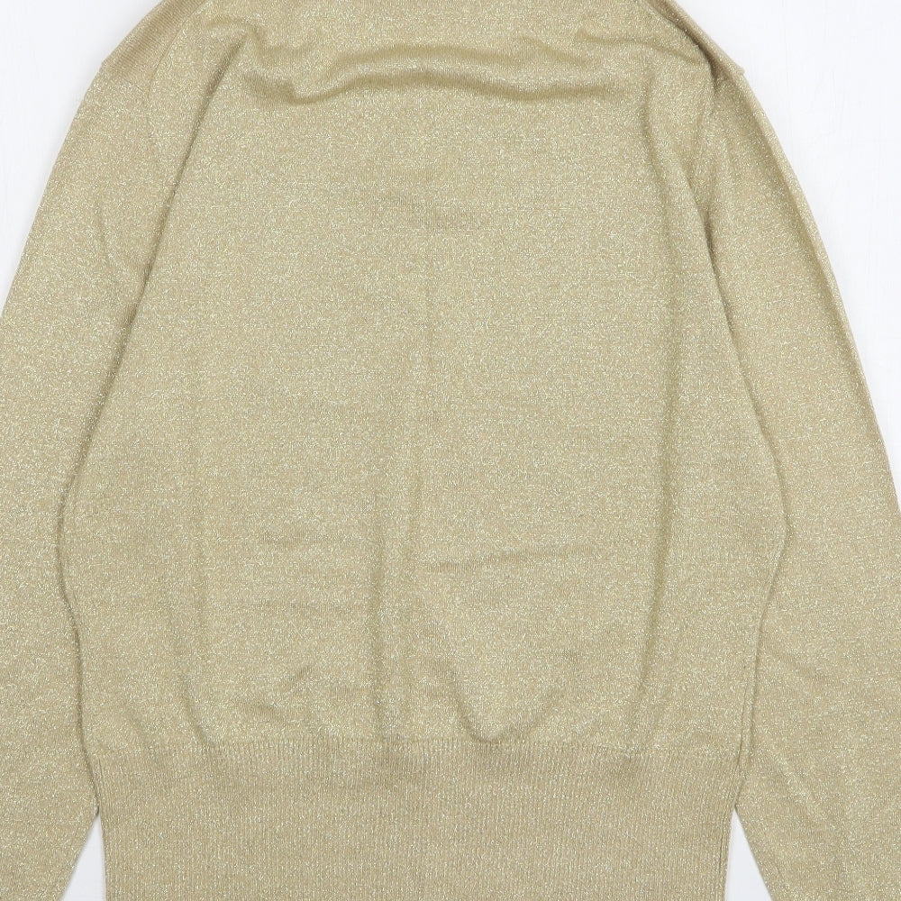 Amatanto Womens Beige Roll Neck Viscose Pullover Jumper Size 18
