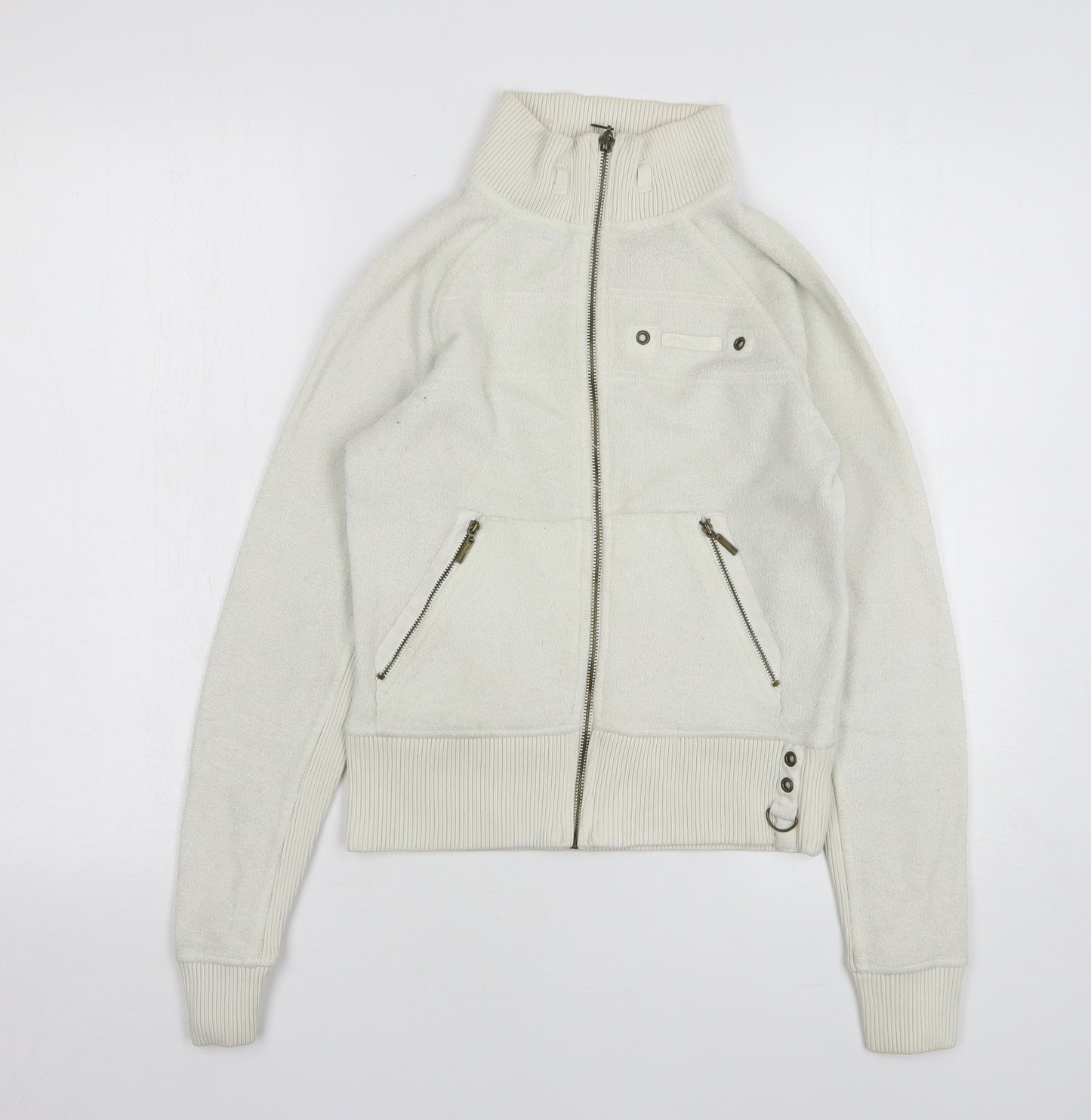 NEXT Womens White Polyester Full Zip Sweatshirt Size 6 Zip