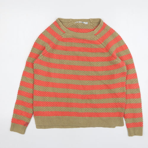 Boden Womens Multicoloured Round Neck Striped Cotton Pullover Jumper Size 12