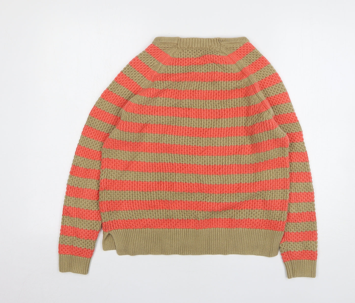 Boden Womens Multicoloured Round Neck Striped Cotton Pullover Jumper Size 12