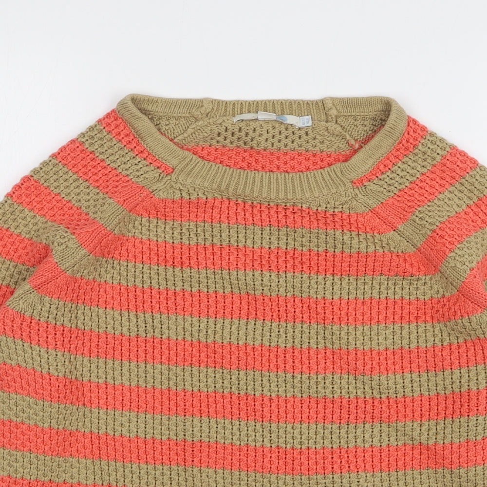 Boden Womens Multicoloured Round Neck Striped Cotton Pullover Jumper Size 12