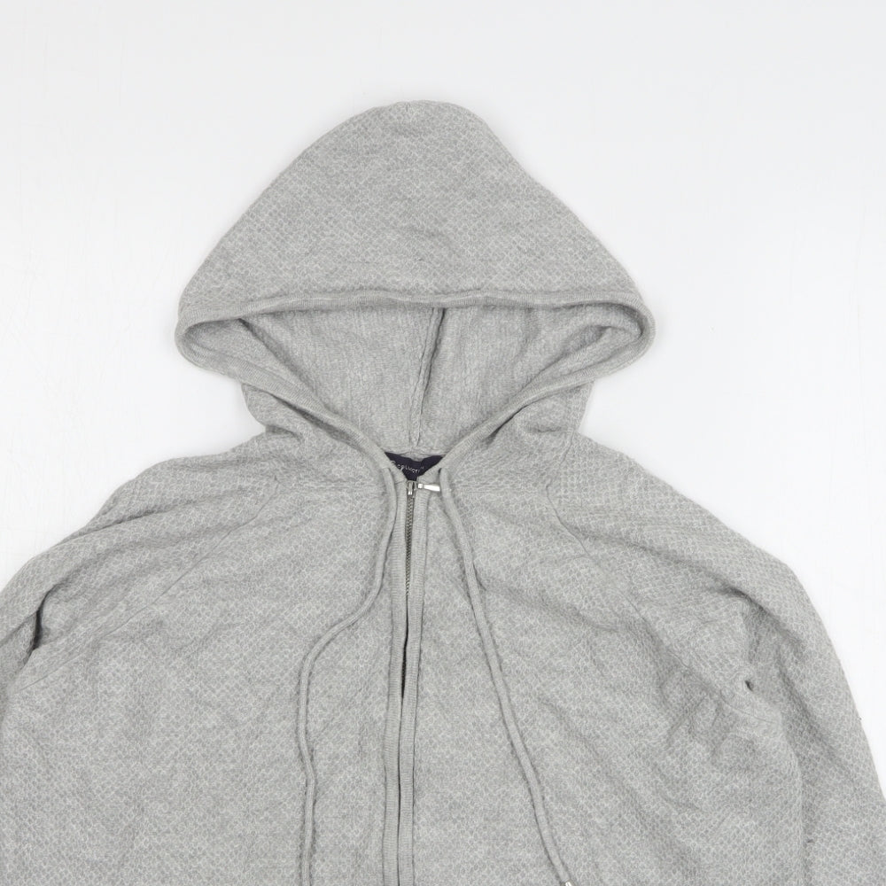 Marks and Spencer Womens Grey Polyester Full Zip Hoodie Size M Zip
