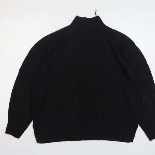 F&F Womens Black High Neck Acrylic Pullover Jumper Size 14