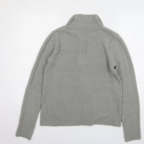 Conbipel Womens Grey Collared Cotton Cardigan Jumper Size M