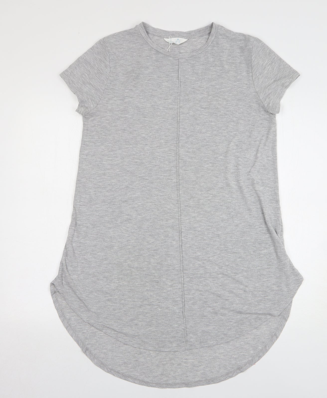 Primark Womens Grey Polyester T-Shirt Dress Size 12 Round Neck