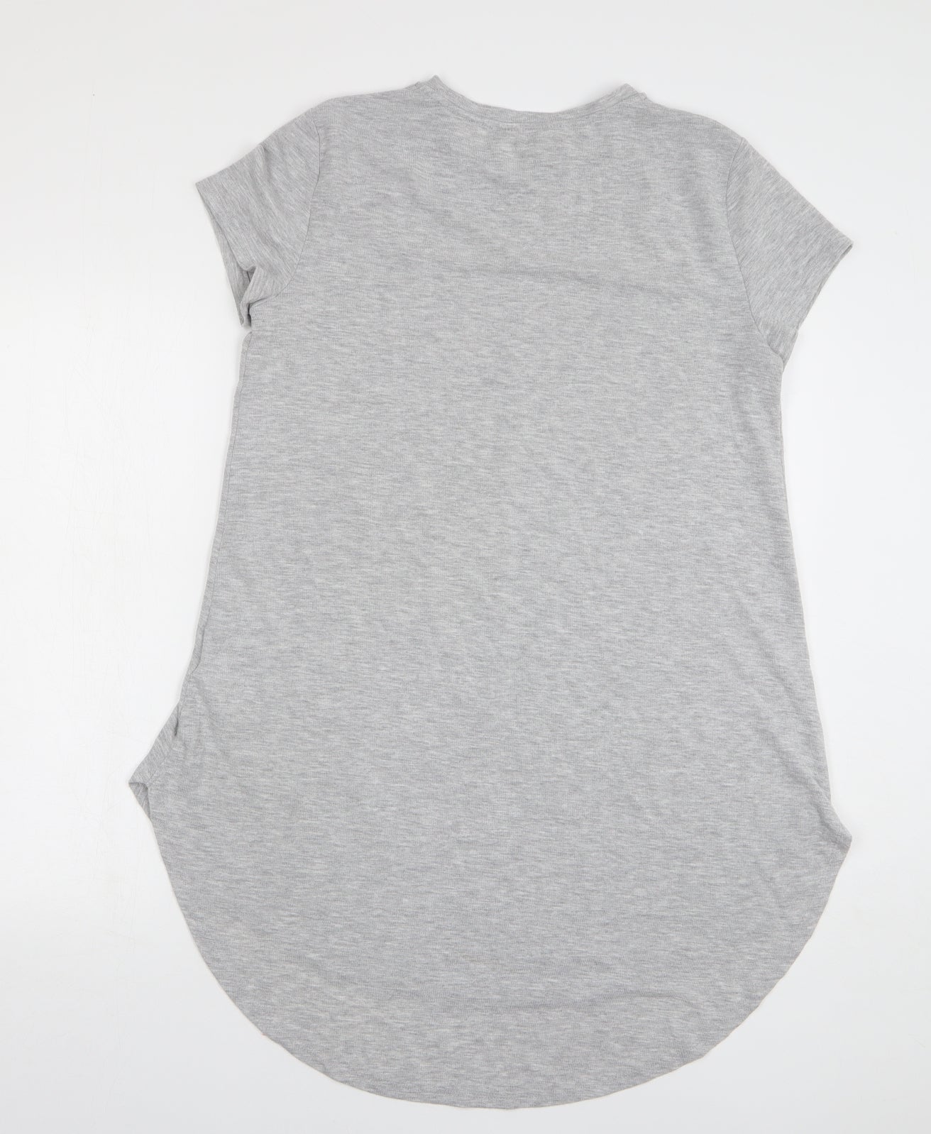 Primark Womens Grey Polyester T-Shirt Dress Size 12 Round Neck