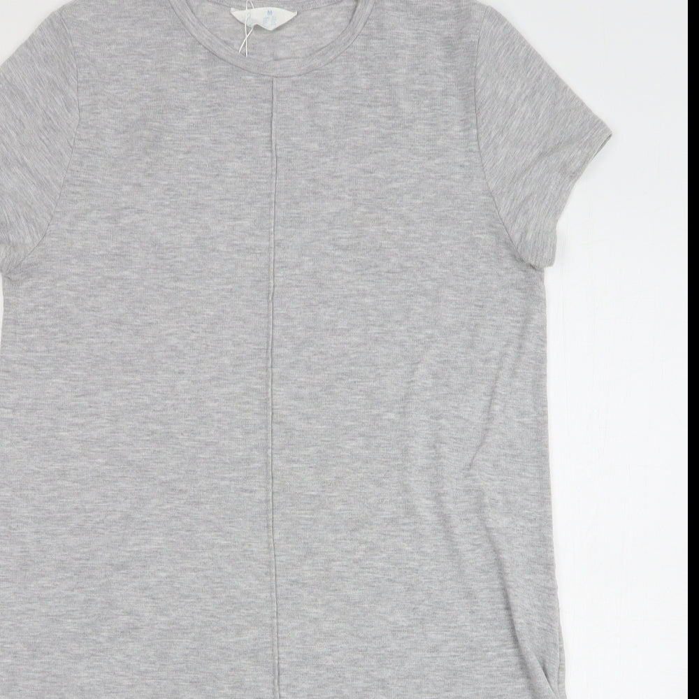 Primark Womens Grey Polyester T-Shirt Dress Size 12 Round Neck