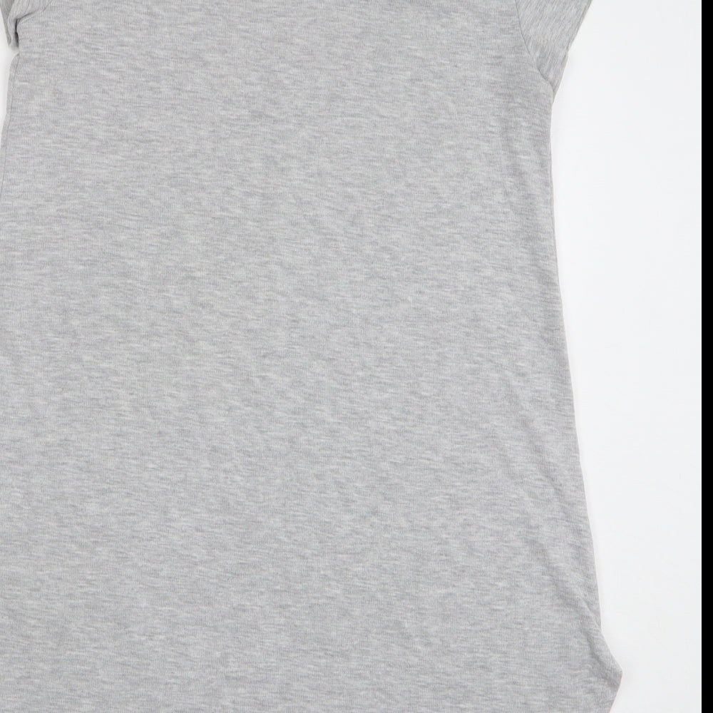 Primark Womens Grey Polyester T-Shirt Dress Size 12 Round Neck
