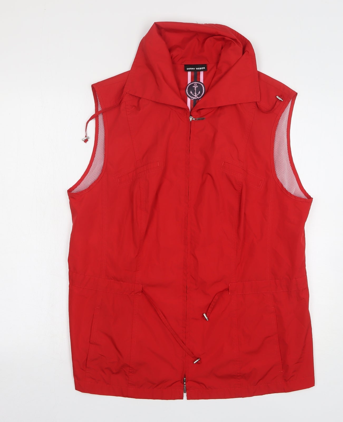 Gerry Weber Womens Red Gilet Jacket Size 18 Zip