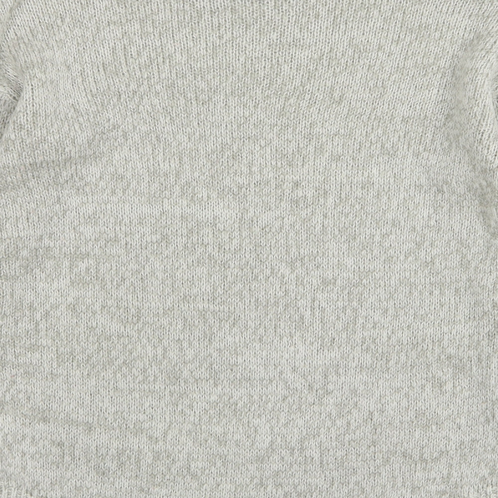 New Look Womens Grey Round Neck Acrylic Pullover Jumper Size S