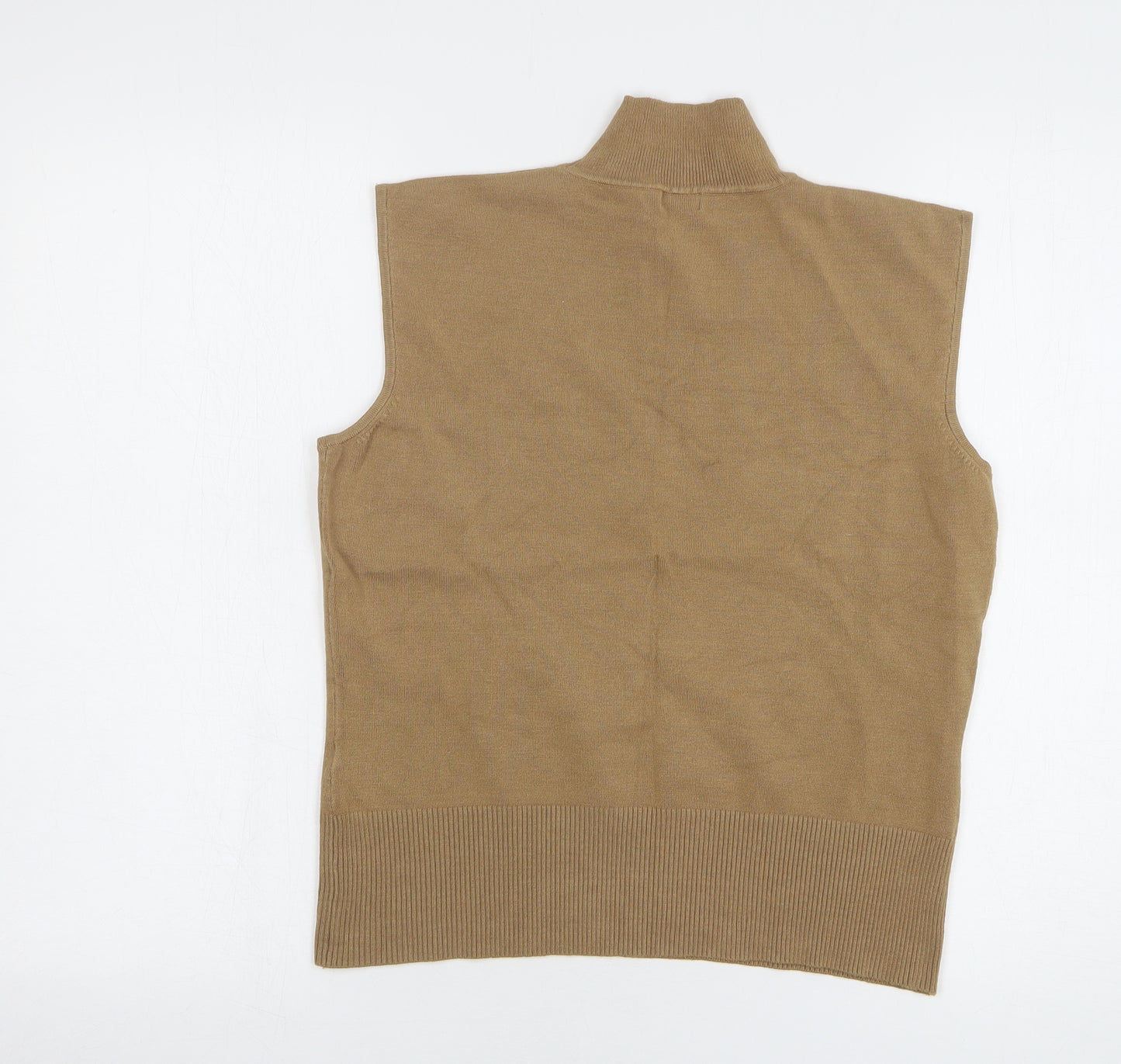 Debenhams Womens Brown High Neck Viscose Vest Jumper Size 16