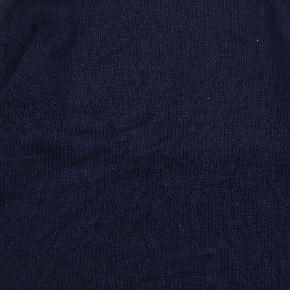 TU Womens Blue Round Neck Acrylic Pullover Jumper Size 16