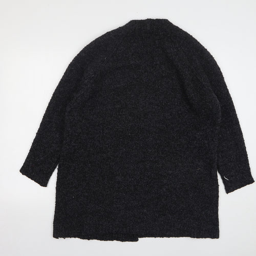 New Look Womens Grey V-Neck Polyester Cardigan Jumper Size S