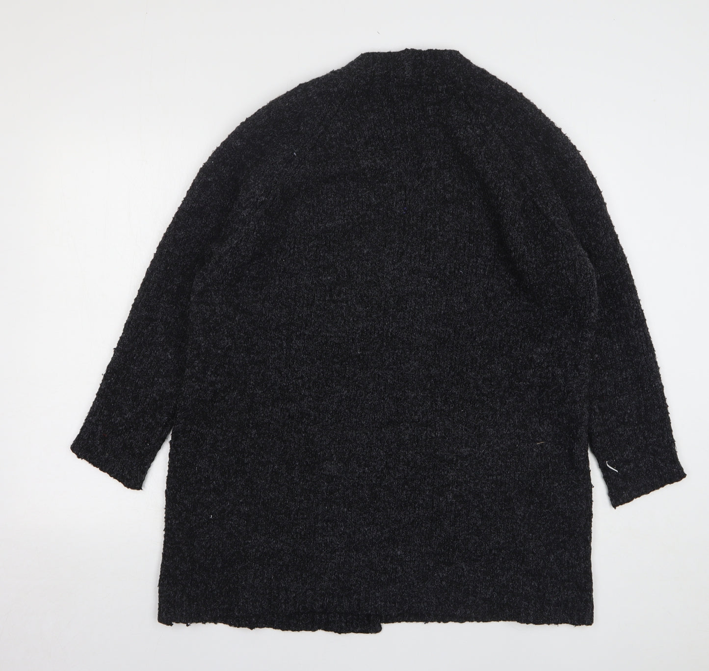 New Look Womens Grey V-Neck Polyester Cardigan Jumper Size S