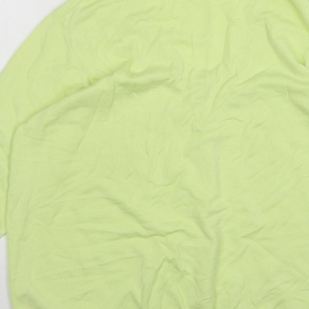 Marks and Spencer Womens Green V-Neck Viscose Pullover Jumper Size 18