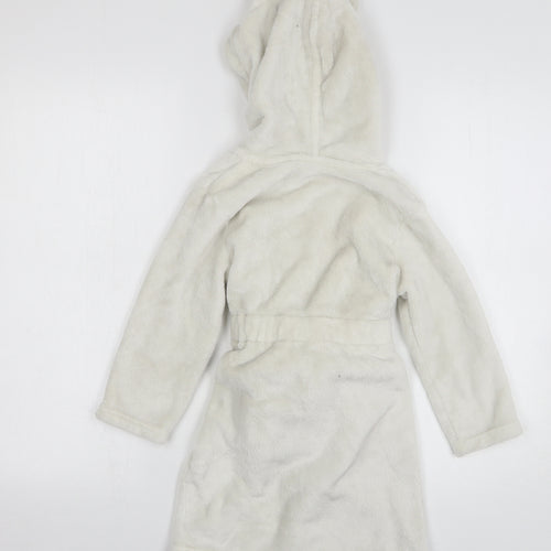George Girls White Solid Polyester Kimono Gown Size 4-5 Years Tie - bunny ears